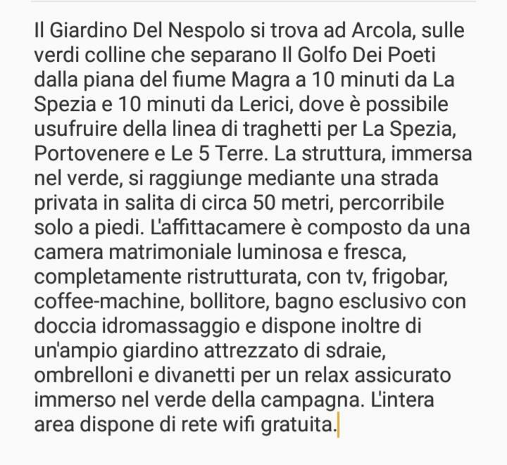 Il Giardino Del Nespolo Hotel Arcola Bagian luar foto